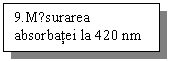 Text Box: 9.Mǎsurarea absorbatei la 420 nm