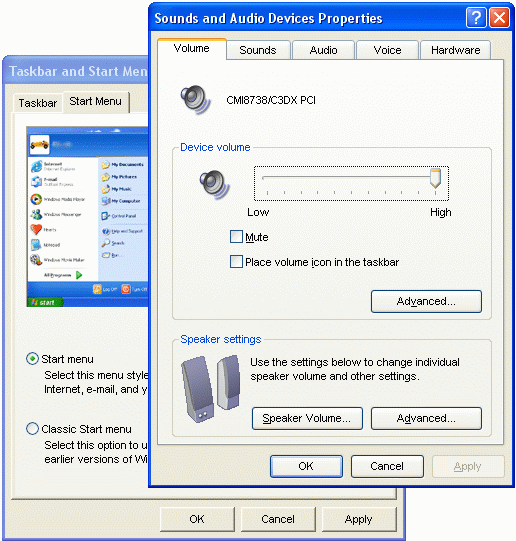 Inconsistenta interfetelor Windows XP