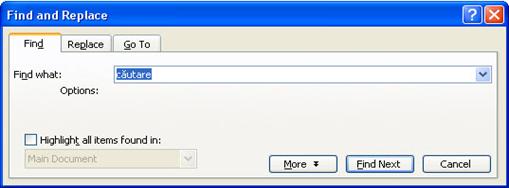 cautare, inlocuire