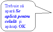 Rounded Rectangular Callout: Trebuie sa apara Se aplica pentru celula  si apasati OK