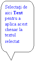 Rounded Rectangular Callout: Selectati de aici Text pentru a aplica acest chenar la textul selectat