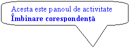 Rounded Rectangular Callout: Acesta este panoul de activitate Imbinare corespondenta