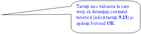 Rounded Rectangular Callout: Tastati aici valoarea la care vreti sa distantati cuvantul turistica (adica tastati 9,13) si apasati butonul OK