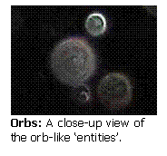 Text Box:  
Orbs: A close-up view of the orb-like 'entities'.
