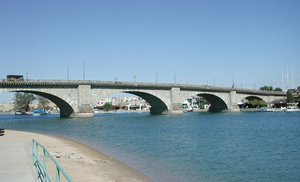 The rebuilt London Bridge in Lake Havasu, Arizona