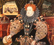 Portrait of Queen Elizabeth I made to commemorate the English victory over the Spanish Armada (1588)