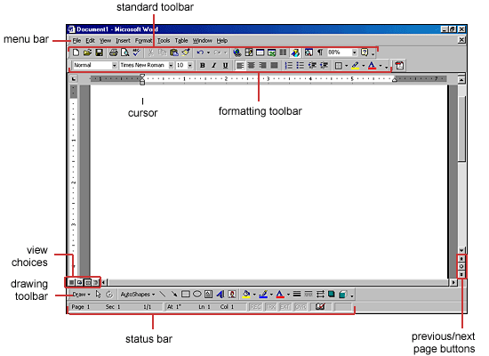 [Word 2000 Screen Layout]