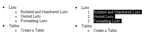 [Nested list example]