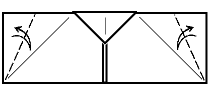 unfold, leaving crease - making Delty aeroplane