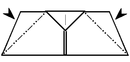 unfold, leaving crease - making Delty aeroplane