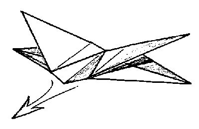 unfold, leaving crease - making Delty aeroplane