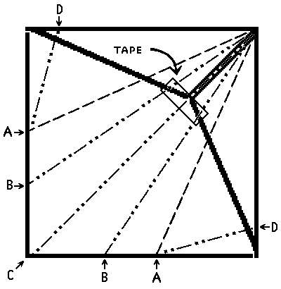 unfold, leaving crease - making Delty aeroplane