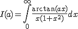 I(a)=\int_^\frac{x(1+x^)}dx