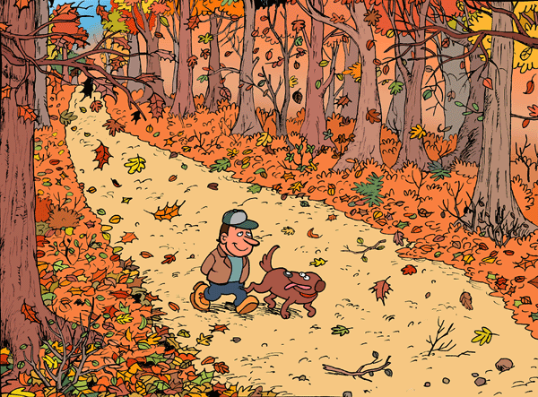 Осень фразеологизм. Золотая осень фразеологизм картинка. Autumn Scene cartoon.